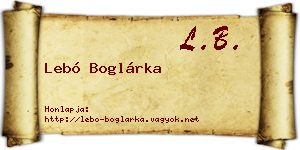 Lebó Boglárka névjegykártya