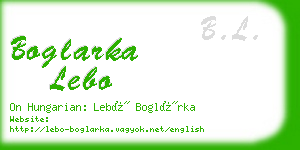 boglarka lebo business card